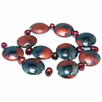 Handmade Lampwork Beads by Ian Williams x Tawny Port