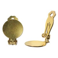 Clip-On Earrings With Disc - Gold Plated x 18mm - 1 Pair