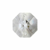 Preciosa Crystal Octagon - Clear Traditional Cut - Double Hole x 14mm