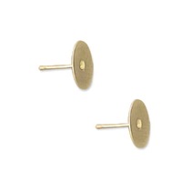 Flat Earring Posts Gold Plated - 10mm x 1 Pair