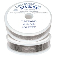 Acculon Tigertail Stainless Steel Jewelry Wire - 7 Strand .018 ~ 100Ft Roll x Clear