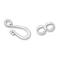 Hook and Eye Clasp - Silver Plated