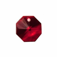 Crystal Octagon - Red x 14mm *Factory Seconds*
