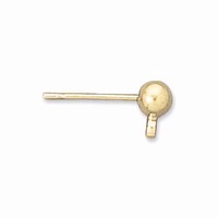 Earring Studs Earring Posts With 4mm Ball - Surgical Steel - Gold Plated x 1 Pair