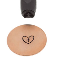 Metal Stamping Tool - Elite Design - Specialty Steel Punch Stamp ~ Heart With Cross