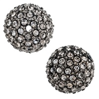 Beadelle Pave Bead - Round - Gunmetal Black Diamond x 12mm