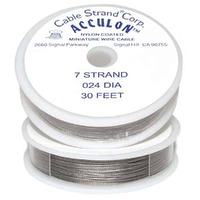 Acculon Tigertail Stainless Steel Jewelry Wire - 7 Strand .024 ~ 30Ft Roll x Clear