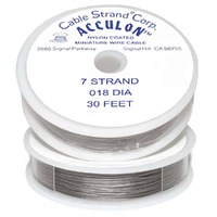 Acculon Tigertail Stainless Steel Jewelry Wire - 7 Strand .018 ~ 30Ft Roll x Clear