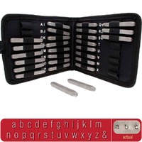 Alphabet Letter Metal Punch Stamp Set With Storage Pouch - Gothic Lower Case x 3mm