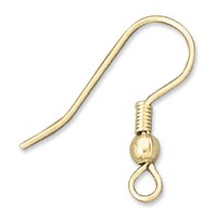 Earring Hooks Earwires Surgical Stainless Steel Gold x 10 Pairs