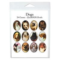 Collage Sheet - Dogs - Oval 22mm x 30mm