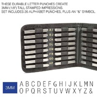 Alphabet Letter Metal Punch Stamp Set With Storage Pouch - Gothic Upper Case x 3mm