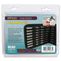 Alphabet Letter Metal Punch Stamp Set With Storage Pouch - Gothic Upper Case x 1.5mm
