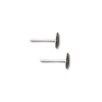 Flat Earring Posts Surgical Steel - 4mm x 1 Pair