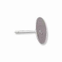 Flat Earring Posts Surgical Steel - 10mm x 1 Pair