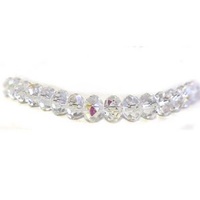Chinese Faceted Crystal Rondelle Beads - Crystal Ab 10mm x 10