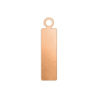Metal Stamping Blank - 24ga Copper Rectangle with Ring - Small 17mm x 4.7mm