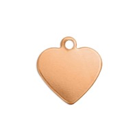 Metal Stamping Blank - 24ga Copper Heart with Ring x 16mm