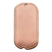 Metal Stamping Blank - 24ga Copper Dog Tag with Hole - 25mm x 12mm