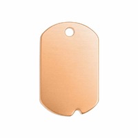 Metal Stamping Blank - 24ga Copper Dog Tag with Hole - 32mm x 19mm