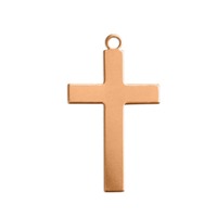 Metal Stamping Blank - 24ga Copper Cross with Ring - 26mm x 15mm