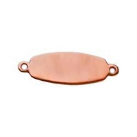 Metal Stamping Blank - 24ga Copper Oval with Two Rings