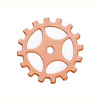 Metal Stamping Blank - 24ga Copper Gear with Spokes x 19mm