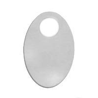 Metal Stamping Blank - 24ga Nickel Silver Oval Washer - 30mm x 20mm