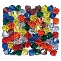 Crystal Bicone Beads - Preciosa Crystal - Rainbow 4mm x 36