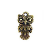 Antique Bronze Plated Owl Charm