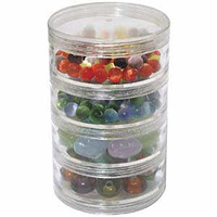 Bead Storage Container - 4 Stack Jars With 1 Lid x Large