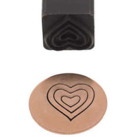 Metal Stamping Tool - Elite Jumbo Design - Specialty Steel Punch Stamp ~ Triple Heart x 10mm