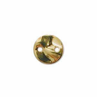 Hammered Disk Connector Bead - 2 Strand Gold Plated x 8mm