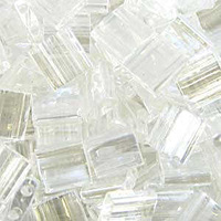 Tila Beads - Miyuki Two Hole Flat Square - Crystal Luster 5mm x 7.2Grams