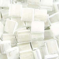 Tila Beads - Miyuki Two Hole Flat Square - White Pearl 5mm x 7.2Grams
