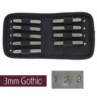 Number Metal Punch Stamp Set With Storage Pouch - Gothic x 3mm