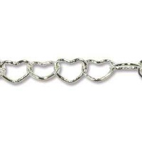 Heart Chain Link - Silver Plated 4.73mm - Per Foot (30cm)