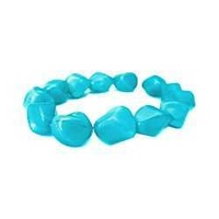 Aqua Blue Nugget Vintage Lucite Bead x 10mm