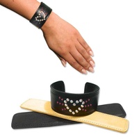 Black Leather Memory Cuff - just bend to make your own bangle cuff