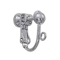 Screw Back Clip-On Earrings With 4mm Ball - Silver Plated x 1 Pair