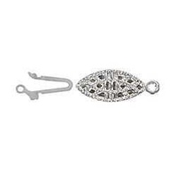 Filigree Pearl Clasp With Ring - Silver Plated