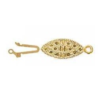 Filigree Pearl Clasp With Ring - Gold Plated