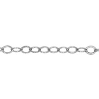 Cable Chain Link Flat Round Silver Plated 2mm - Per Foot (30cm)