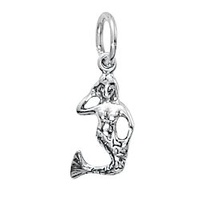 Sterling Silver Charm with Jump Ring - Mermaid x 16mm
