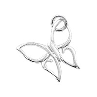 Sterling Silver Charm with Jump Ring - Butterfly Outline 17x19mm