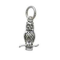 Sterling Silver Charm with Jump Ring- Owl x 16mm