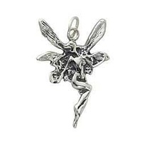 Sterling Silver Charm with Jump Ring - Fairy x 23mm