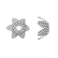 Bead Caps - Domed Prong - Silver Plated 6mm x 10