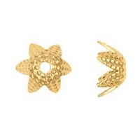 Bead Caps - Domed Prong - Gold Plated 6mm x 10