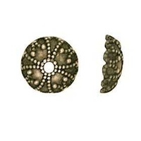 Bead Caps - Ornate - Antique Brass 7mm x 10